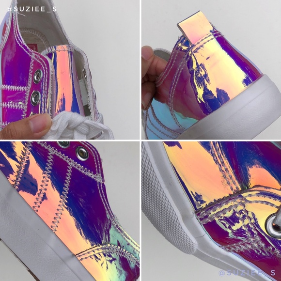 POP Holographic Declan Lace up Sneakers 8 NWT - Picture 10 of 12